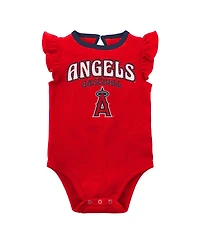 Baby Boys and Girls Red, Heather Gray Los Angeles Angels Little Fan Two-Pack Bodysuit Set