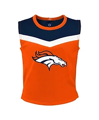 Girls Toddler Orange Denver Broncos Spirit Cheer Two-Piece Cheerleader Set with Bloomers