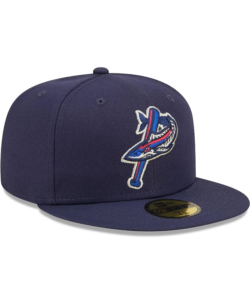 Men's New Era Navy Pensacola Blue Wahoos Authentic Collection Team Game 59FIFTY Fitted Hat