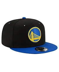 Men's New Era Black, Royal Golden State Warriors Official Team Color 2Tone 9FIFTY Snapback Hat