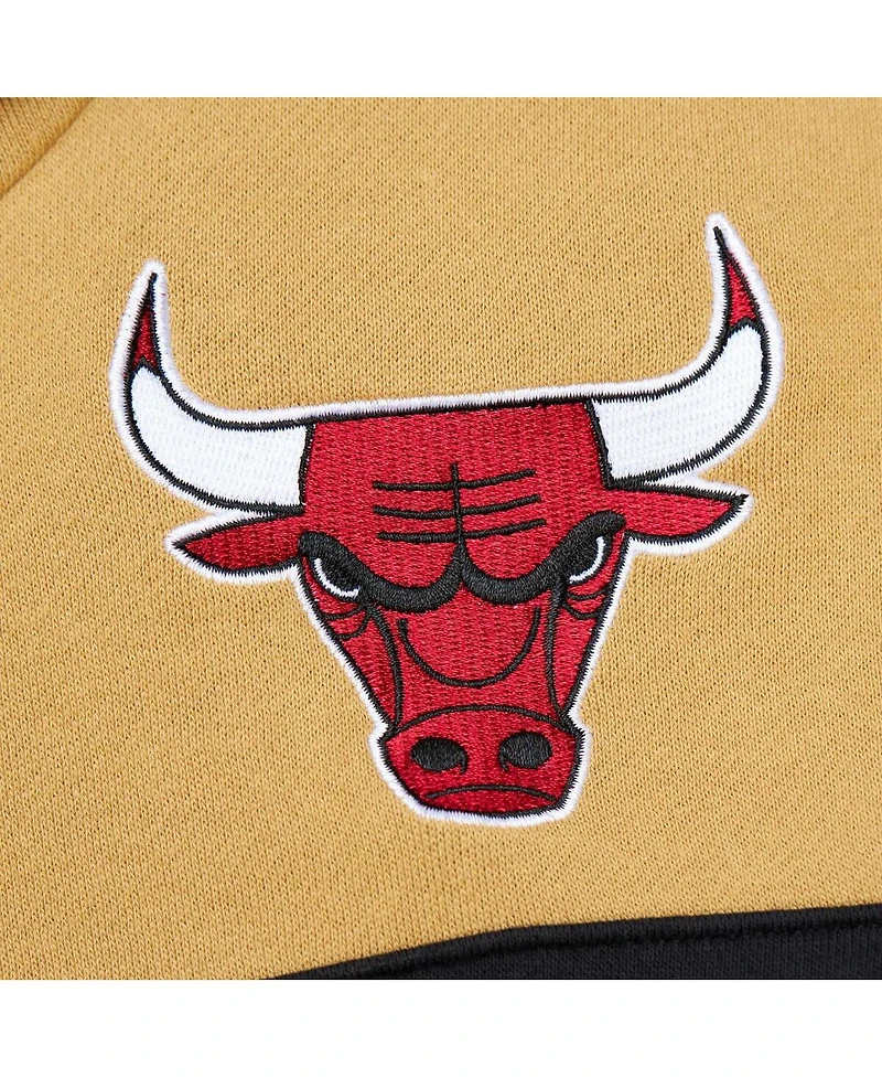 Men's Mitchell & Ness Red, Gold Chicago Bulls Head Coach Pullover Hoodie