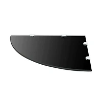 Corner Shelf with Chrome Supports Glass Black 17.7"x17.7"
