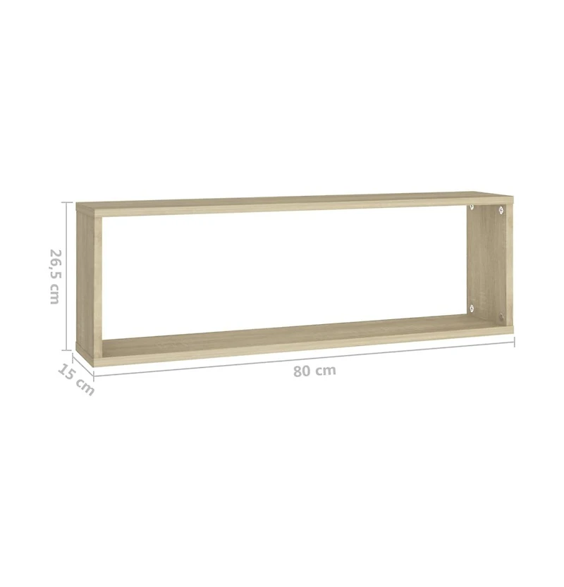 Wall Cube Shelves 2 pcs Sonoma Oak 31.5"x5.9"x10.4" Engineered Wood