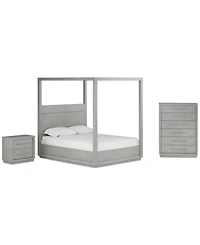 Tivie 3pc Bedroom Set (Full Canopy Bed + Chest Nightstand), Created for Macy's