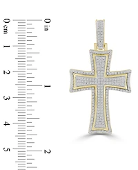 Men's Diamond Pave Flared Cross Pendant (1/2 ct. t.w.) in 10k Gold