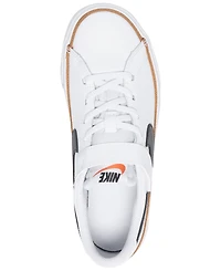 Nike Little Kids Court Legacy Adjustable Strap Closure Casual Sneakers from Finish Line