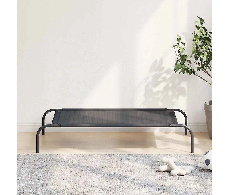 Elevated Dog Bed Black L Textilene