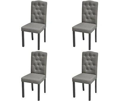 Dining Chairs 4 pcs Gray Fabric