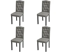 Dining Chairs 4 pcs Gray Fabric