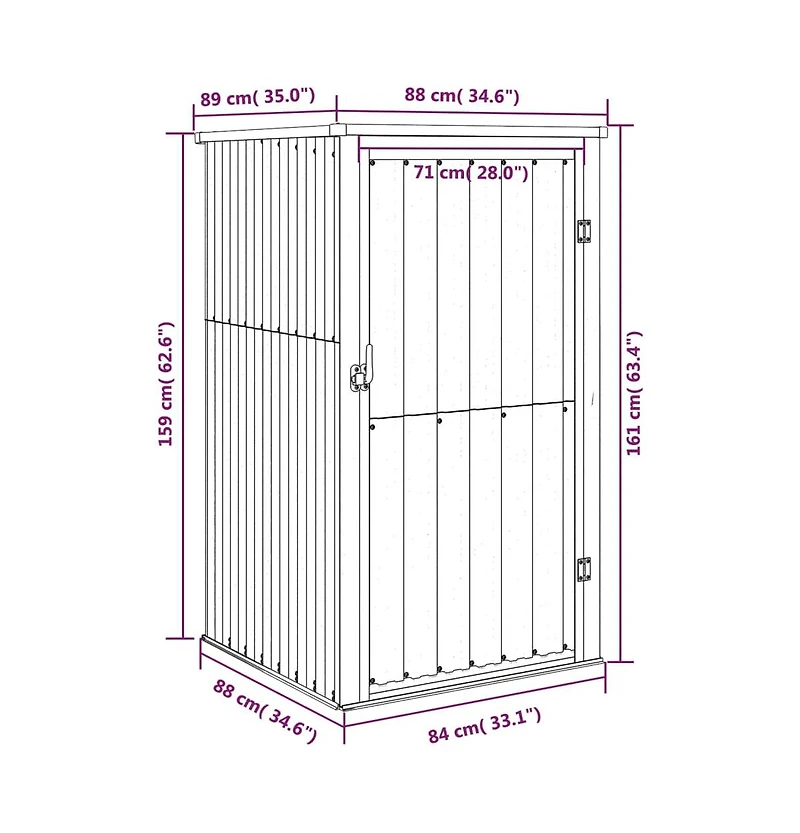 Garden Tool Shed Anthracite 34.6"x35"x63.4" Galvanized Steel