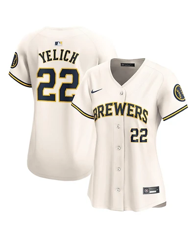 Women's Nike Christian Yelich Cream Milwaukee Brewers Home Limited Player Jersey