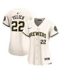 Women's Nike Christian Yelich Cream Milwaukee Brewers Home Limited Player Jersey
