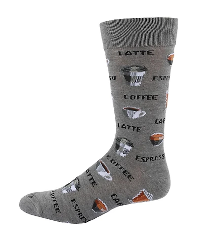 MeMoi Men's Coffee Time Novelty Crew Socks