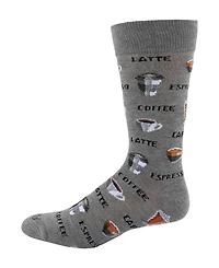 MeMoi Men's Coffee Time Novelty Crew Socks