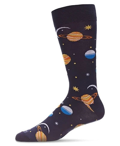MeMoi Men's Stellar Outerspace Novelty Crew Socks