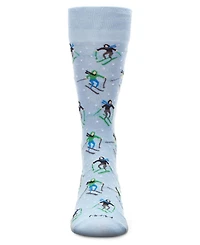 MeMoi Men's Skiers Paradise Novelty Crew Socks