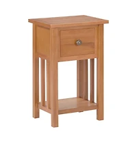 Magazine Table with Drawer 13.8"x10.6"x21.7" Solid Oak Wood