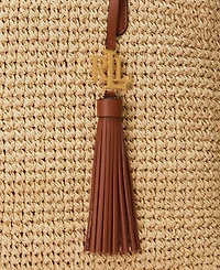 Lauren Ralph Lauren Crochet-Straw Medium Whitney Tote