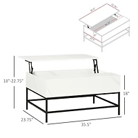 Homcom Lift Top Table W/ Hidden Storage Compartment,