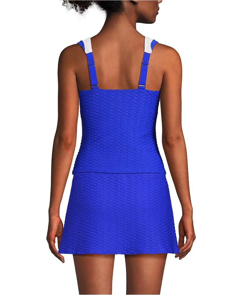 Lands' End Women's Texture Square Neck Tankini Swimsuit Top