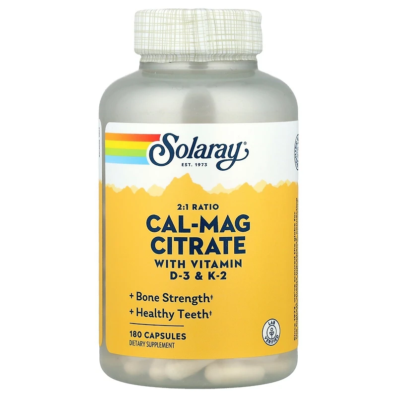 Solaray Cal-Mag Citrate 2:1 Ratio - 180 Capsules