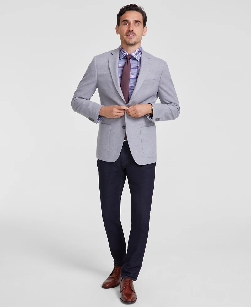 Michael Kors Men's Classic Fit Herringbone Woven Sport Coat