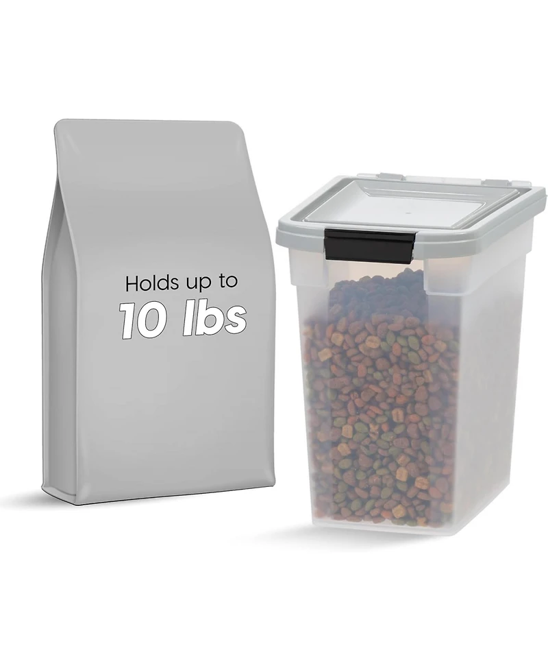 Iris 12.75 Quart Airtight Pet Food Storage Container for Dog, Cat, Bird and Other Animals, Gray
