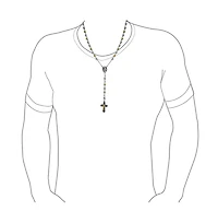 Bling Jewelry Religious Christian Two Tone Holy Mother Virgin Mary Rosary Prayer Round Ball Beaded Link Chain Jesus Crucifix Gold Plated Stainless Ste