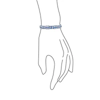 Bling Jewelry Geometric Art Deco Statement Cz Bangle Bracelet Rhodium Plated Brass