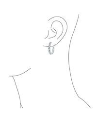 Bling Jewelry Square Cubic Zirconia Princess Cut Cz Inside Out Statement Hoop Earrings For Women Prom 1.25 Diameter