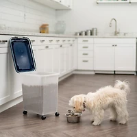 Iris Usa Airtight Dog Food Storage Container, Up to 30 lbs / 33 Qt, Attachable Casters, for Dog Cat Bird and other Pet Food Storage Bin, Keep Fresh, E