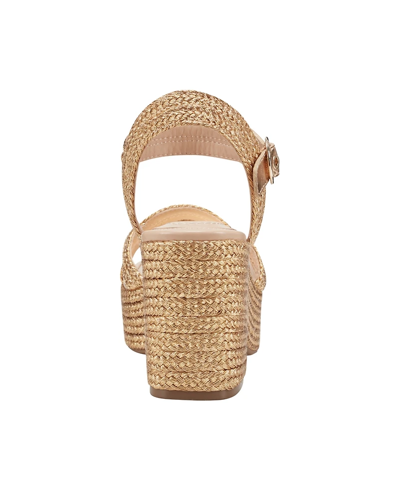 Bandolino Women's Sabinna Platform Braided Wedge Sandals - Gold