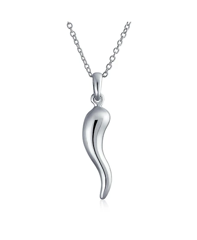 Bling Jewelry Amulet Italian Horn Pendant Necklace For Women Sterling Silver