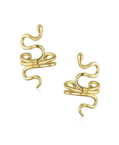 Bling Jewelry Helix Climber Crawler Snake Serpent Clip On Wrap Wire Cartilage Lobe Ear Cuff Earrings .925 Sterling Silver