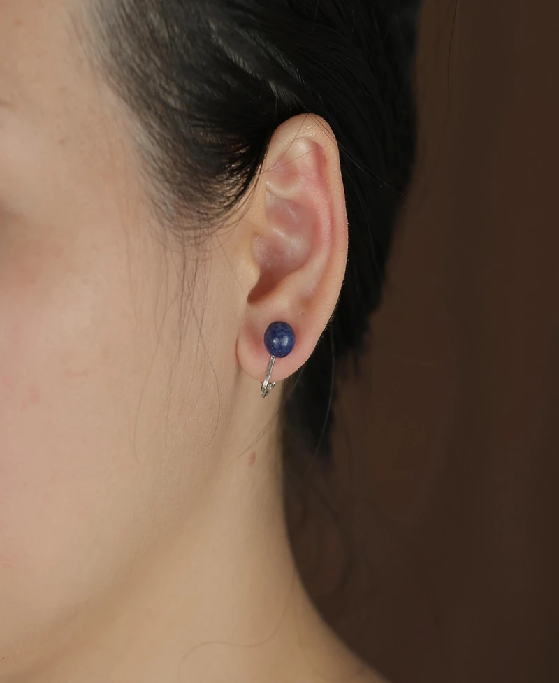 Bling Jewelry Simple Stone Round Bead Clip-On Earrings Non-Piercing Sterling Silver 8MM