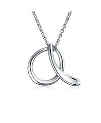Bling Jewelry Letter A Cursive Alphabet Script Initial Pendant Necklace For Women Sterling Silver 18 Inches