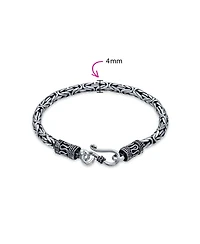 Bling Jewelry Bali Byzantine Chain Link Bracelet Eye And Hook 925 Sterling Silver For Women Hand Crafted 7 inch