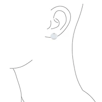 Bling Jewelry White Biwa Coin Freshwater Cultured Pearl Clip On Earrings Non Pierced Ear Sterling Silver