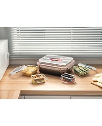 Genicook 10 Pc Nesting Mixing Storage Set, W Lock Down Lids and Carry Handle