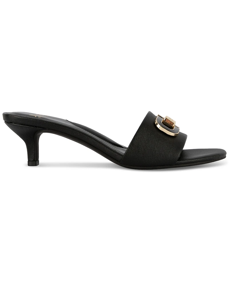 Jones New York Women's Kalsin Slip On Kitten Heel Dress Sandals