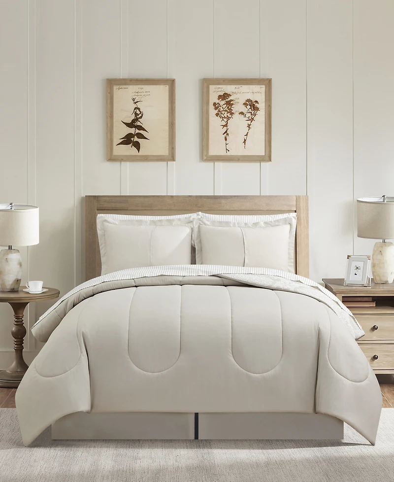 Sunham Neutral Damask 8-Pc. Comforter Set