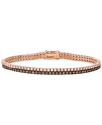Le Vian Chocolate Diamond & Nude Diamond Double Row Tennis Bracelet (3-1/2 ct. t.w.) in 14k Rose Gold