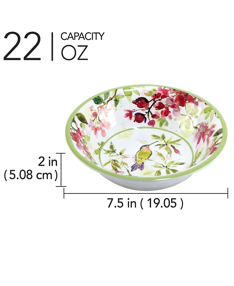 Certified International Hummingbirds Set of 6 All Purpose Bowl 7.5" x 2", Service For 6