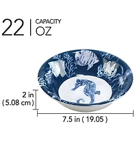 Certified International Sea Life Set of 6 All Purpose Bowl 7.5" x 2", Service For 6