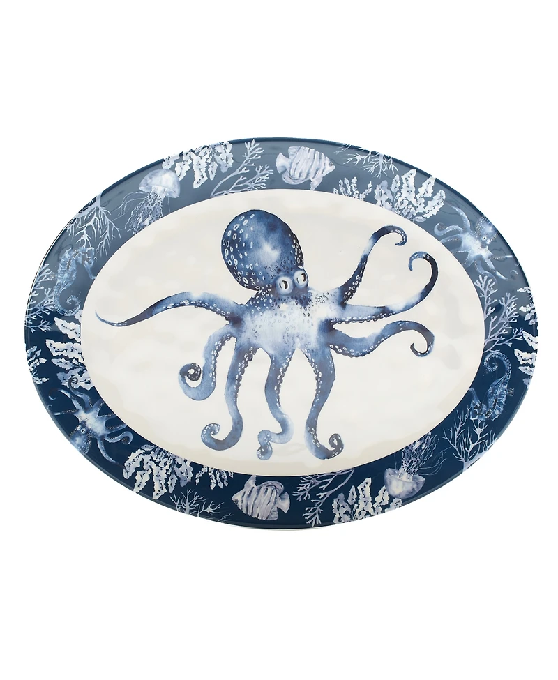 Certified International Sea Life 2 Pc Platter Set, Service For 2