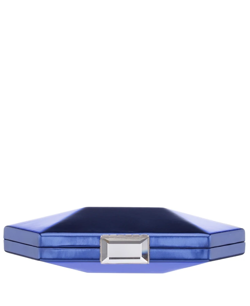 Nina Geometric Mirror Metallic Patent Minaudiere Handbag