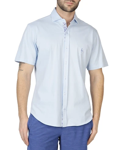 Tailorbyrd Men's Solid Knit Short Sleeve Shirt