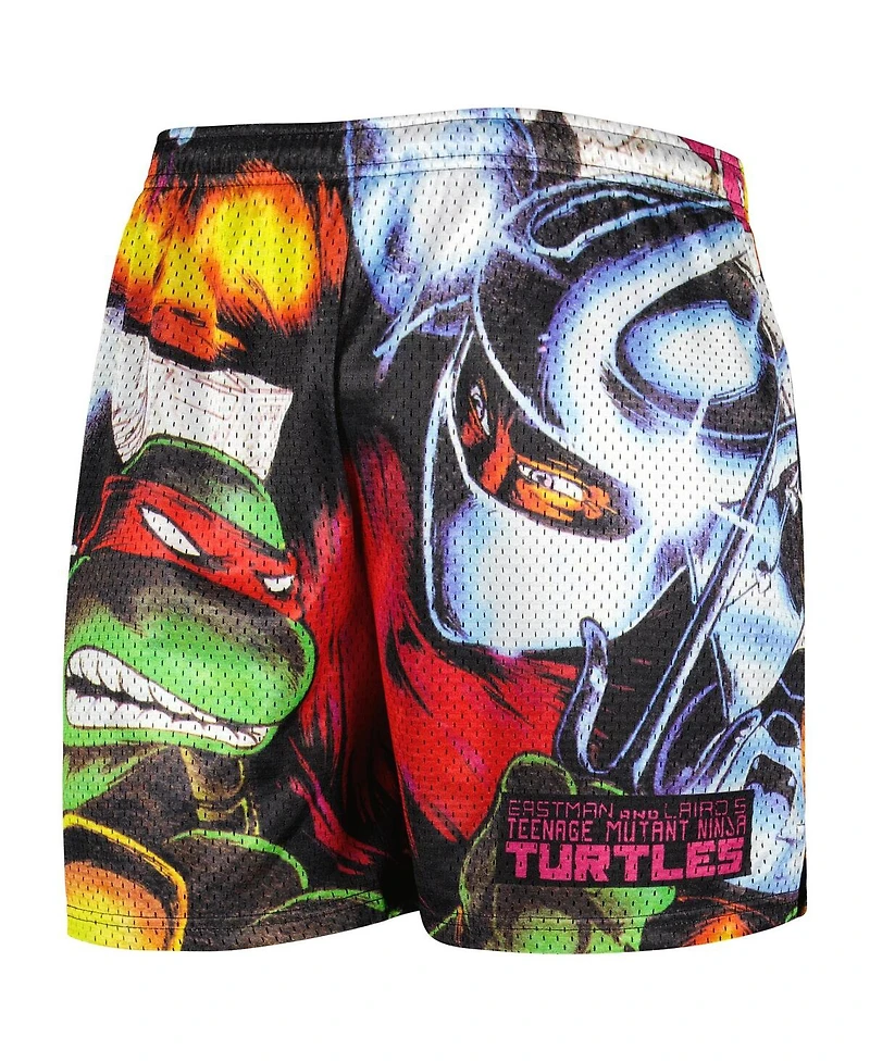 Men's Chalk Line Black Teenage Mutant Ninja Turtles Eastman & Laird 1984 Cover Retro Shorts