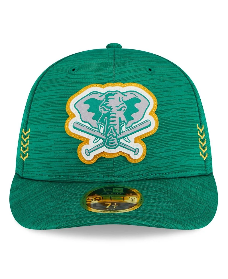 Men's New Era Green Oakland Athletics 2024 Clubhouse Low Profile 59FIFTY Fitted Hat