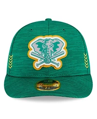 Men's New Era Green Oakland Athletics 2024 Clubhouse Low Profile 59FIFTY Fitted Hat
